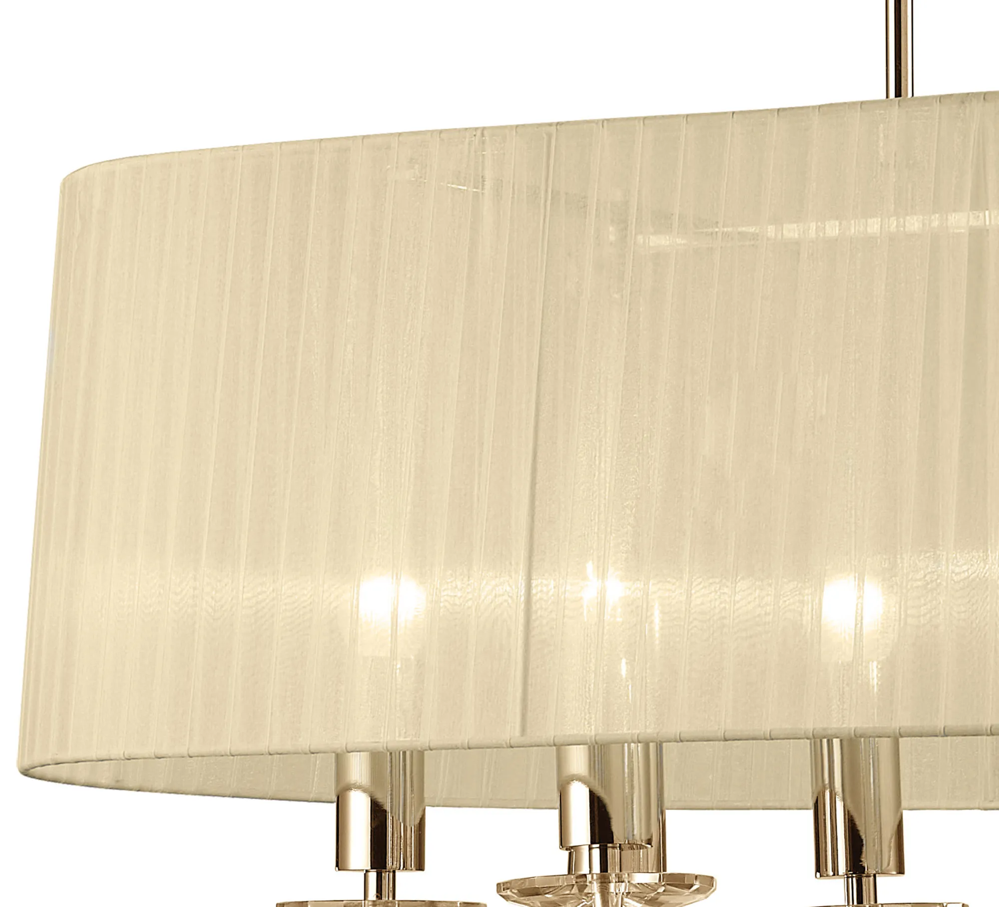 Tiffany FG Crystal Pendant 6+6 Light M3853FG  Mantra Tiffany French Gold-Cream